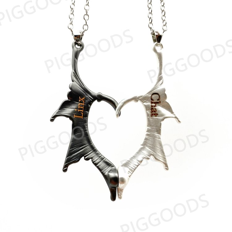2Pcs/set Matching Drogan Wings Magnetic Necklaces for Couples BFFs-Mayoulove