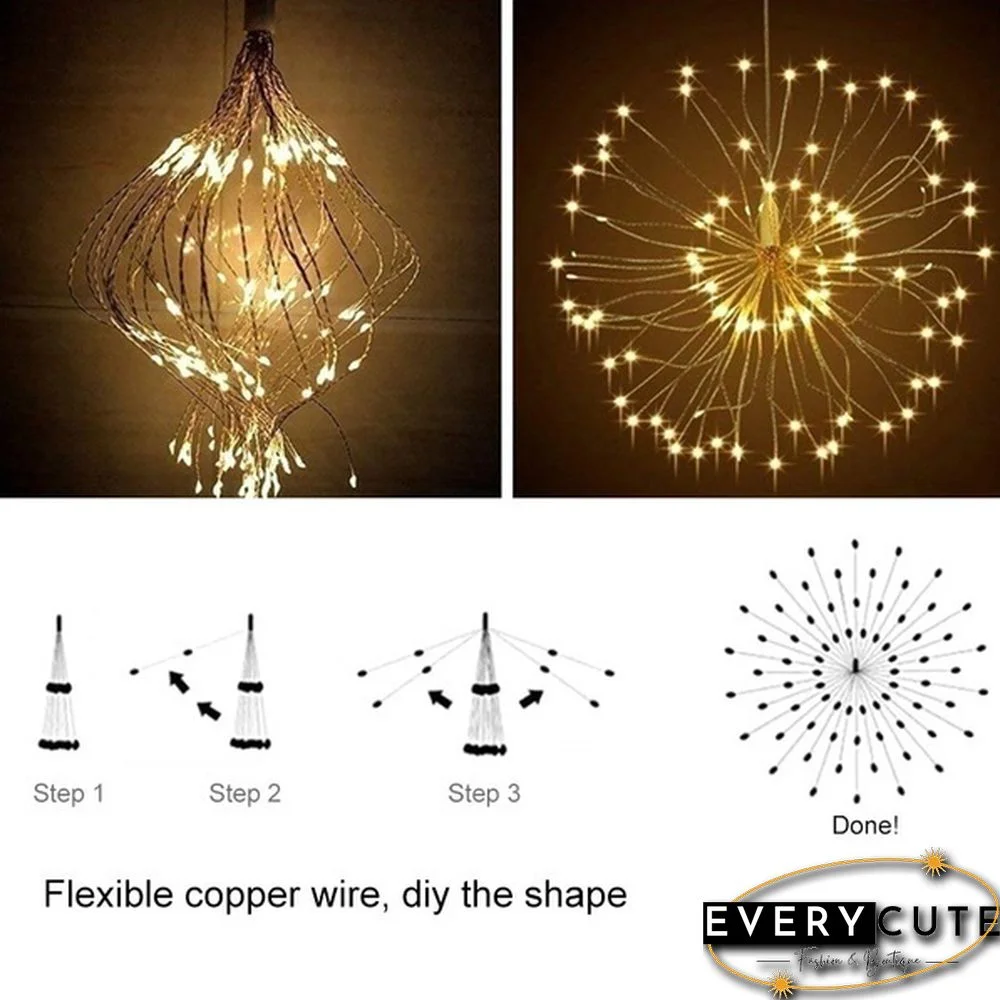 Newest Upgrade Solar Garden Decorative Lights Outdoor Solar Powered 40Copper Wires String Landscape Light Diy Flowers Fireworks Trees for Walkway Patio Lawn Backyard,christmas Party Decor
