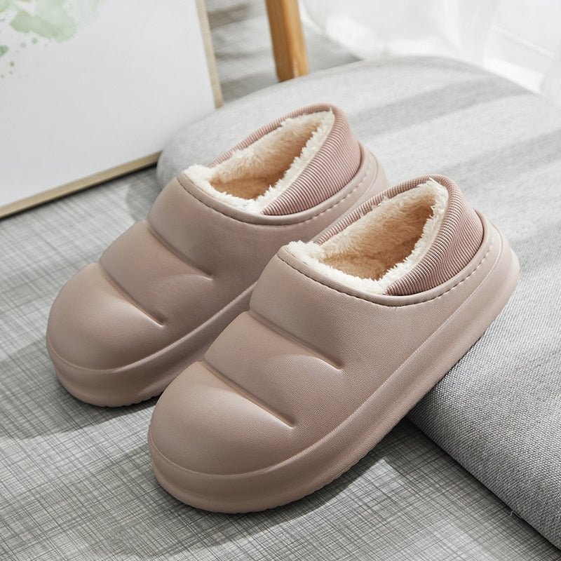 Men and Women Winter Slippers Fur Slippers Warm Fuzzy Plush Garden Clogs Mules Slippers Home Cotton Shoes Indoor Couple Slippers