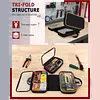 Roll Up Tool Bag with 3 Clear Window Cases Detachable Oxford Fabric Tri-fold Tool Bag Organizer Ideal for Crafts DIY Repair Men