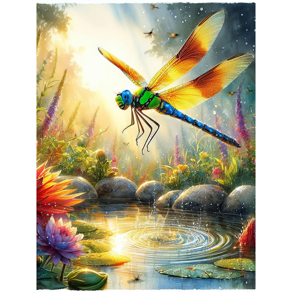 Full Round Diamond Painting - Dragonfly(Canvas|30*40cm)