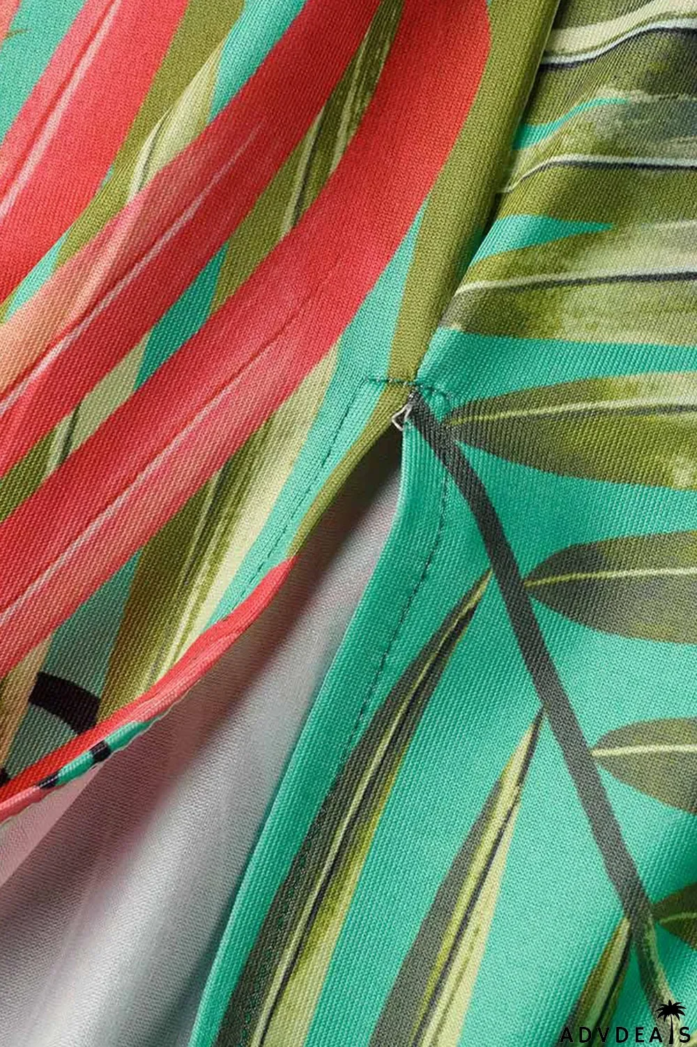 Green Sexy Print Bandage Patchwork Backless Halter Pencil Skirt Dresses