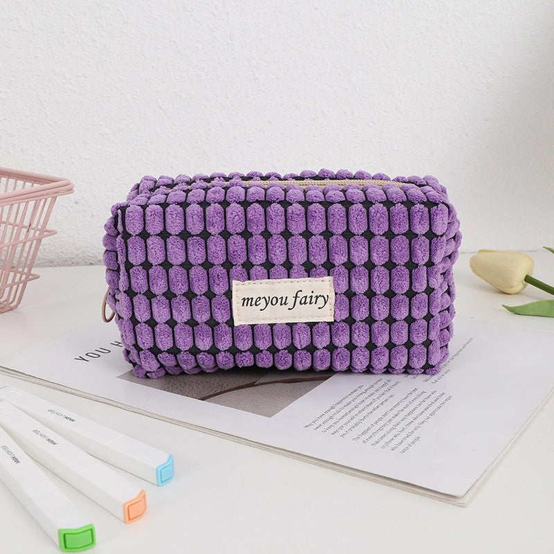 1 Piece Solid Color Class Learning Polyester Minimalist Pencil Case