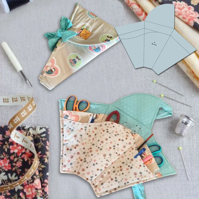 Scissors&Tools Organizer Pouch Template-Tutorial Included