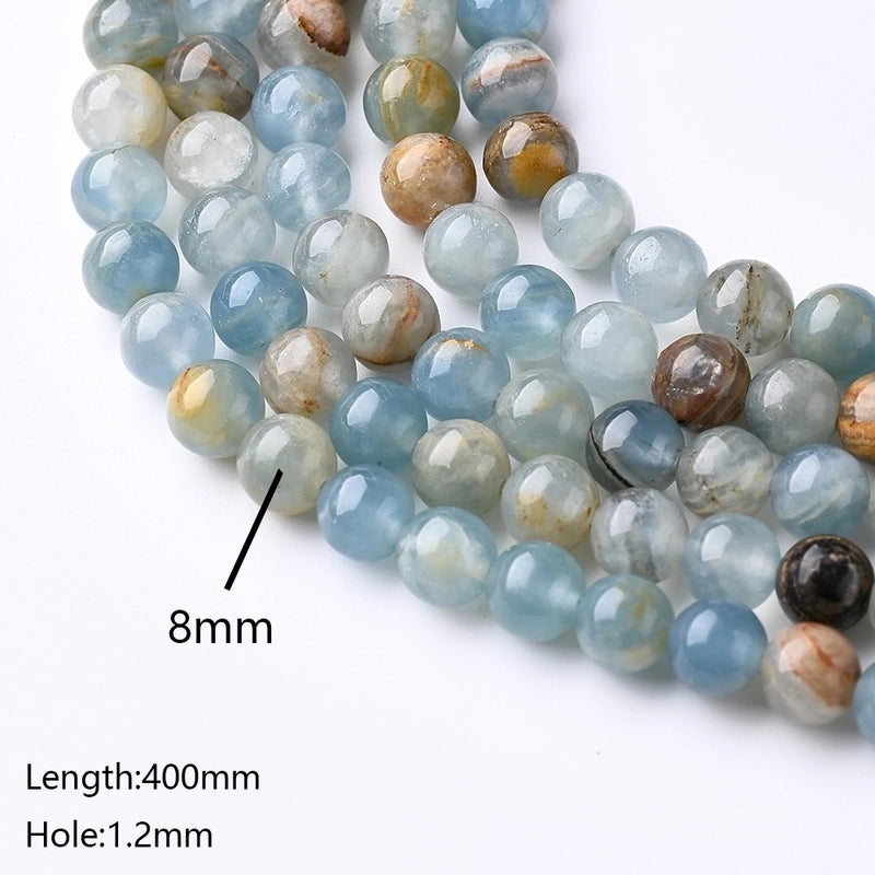 1 Piece 10mm 6mm 8mm Hole Under 1mm Hole 1~1.9mm Natural Stone Calcite Marble Simple Polished Beads