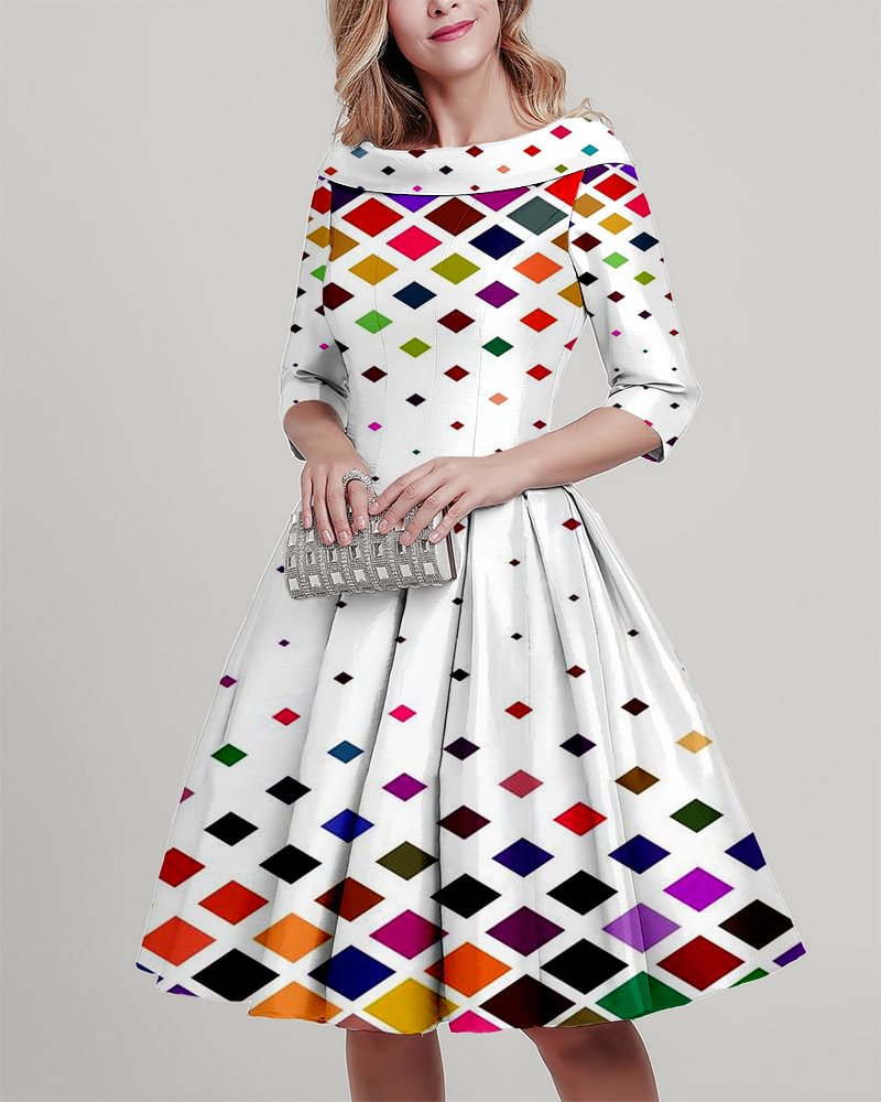 Versatile Elegant Print Women's Dress