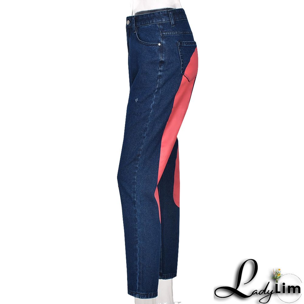 New Sexy Washed Print Personalized Straight Jeans