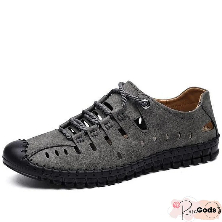 Men Genuine Leather Sandals Business Casual Shoes Men Outdoor Beach Sandals