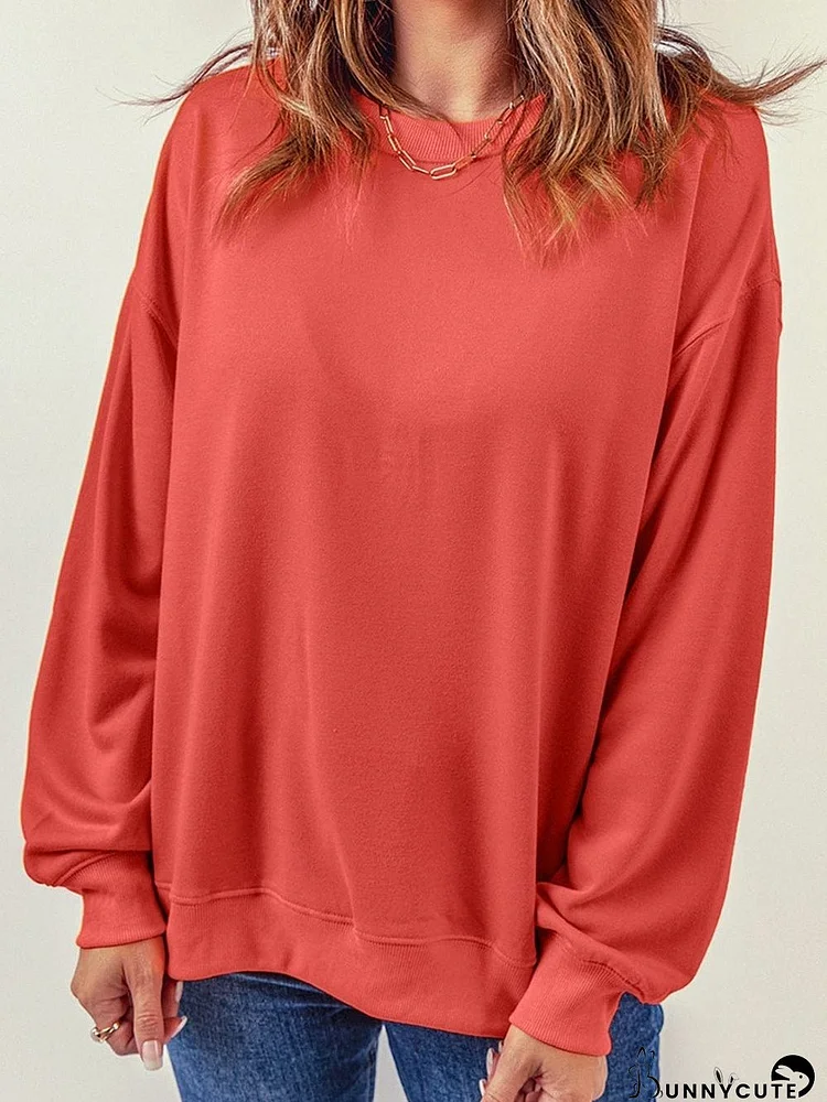 Cozy Red Crewneck Pullover Sweatshirt