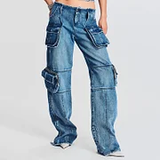 Trendy High-Street Cargo Jeans for Women - Spring 2025 Zara Collection with Stylish Pocket Details