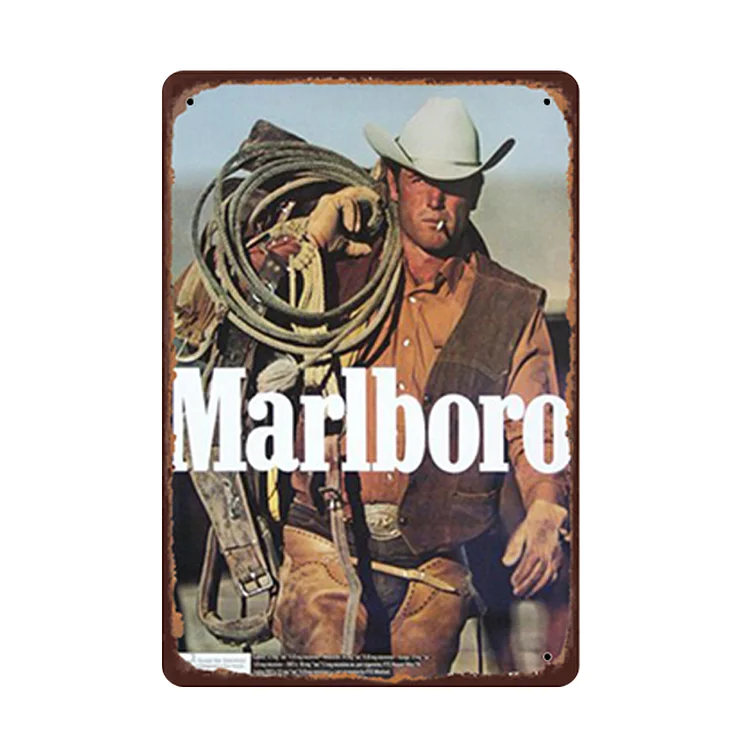 West cowboy - enseigne en étain vintage - 7.9x11.8 & 11.8x15.7inch