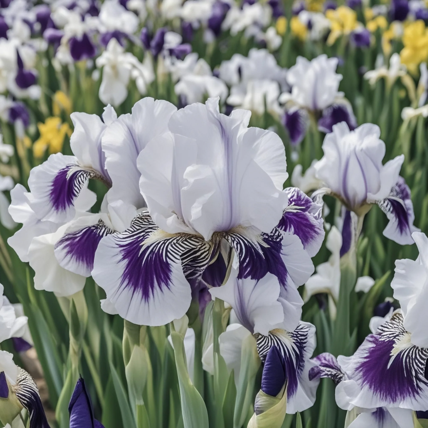 💐Moonlit Veil Iris (Iris germanica)&mdash;Long Blooming & Perennial