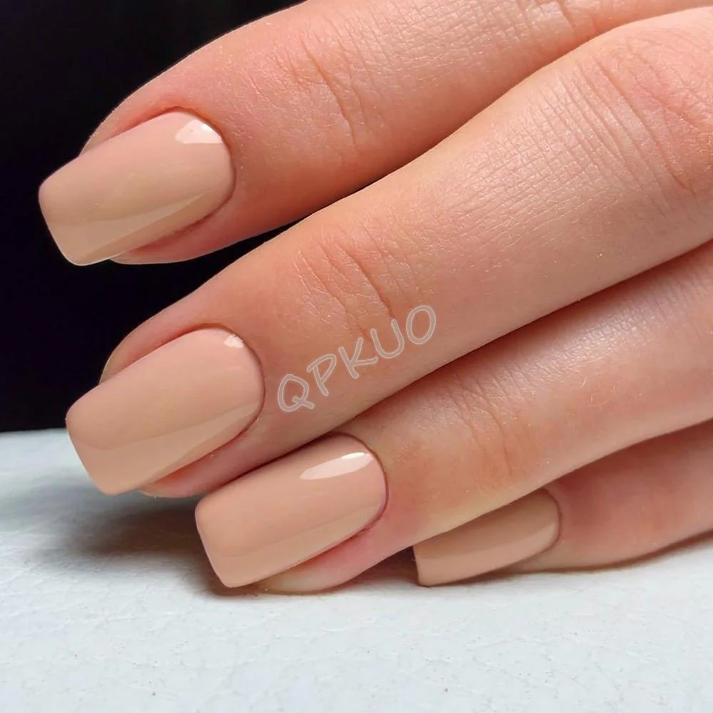 24Pcs Long Square Press On Fake Nails With Jelly Glue Shiny White Artificial False Fingernail Tip DIY Manicure Tools-Nail Inspo