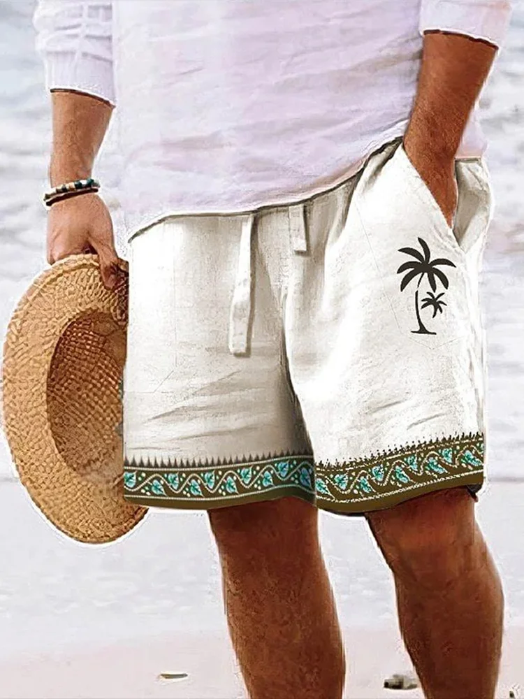 Men's Beach Retro Ethnic Style Print Shorts