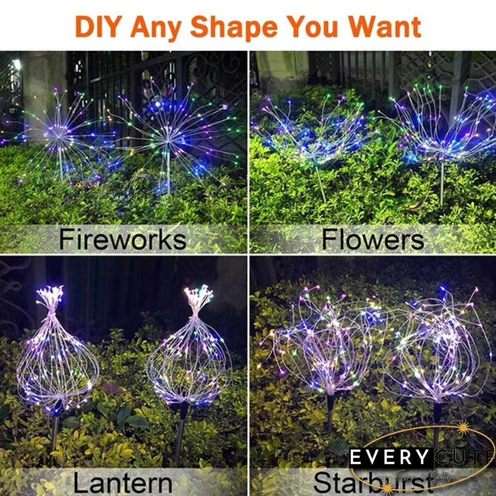 Newest Upgrade Solar Garden Decorative Lights Outdoor Solar Powered 40Copper Wires String Landscape Light Diy Flowers Fireworks Trees for Walkway Patio Lawn Backyard,christmas Party Decor