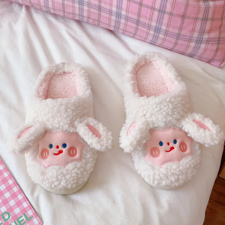 Cute Animal Printed Thermal Cotton Slippers