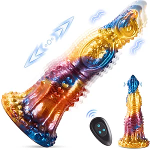 Colorful Golden Phoenix Electric Telescopic Vibration Dildo With Remote Control