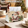 Santa Claus DIY Pearl Diamond Painting PU Cover Tissue Holder Kit Pearl Art Painting Decoration for Home & Gifts