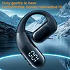 Bluetooth-compatible 6.0 Business Ear-mounted Earphones Single Ear Open Ear Earphone with LED Digital Display Noise Cancellation for Running Driving Business