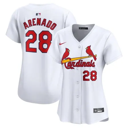 Women's St. Louis Cardinals #28 Nolan Arenado  White Home Limited Player Jersey