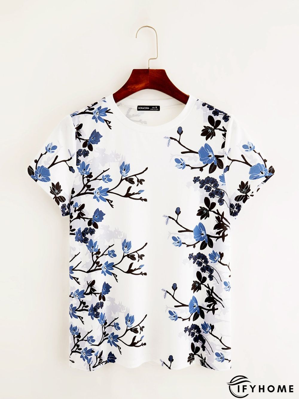 Casual Short Sleeve Round Neck Printed T-shirt | IFYHOME