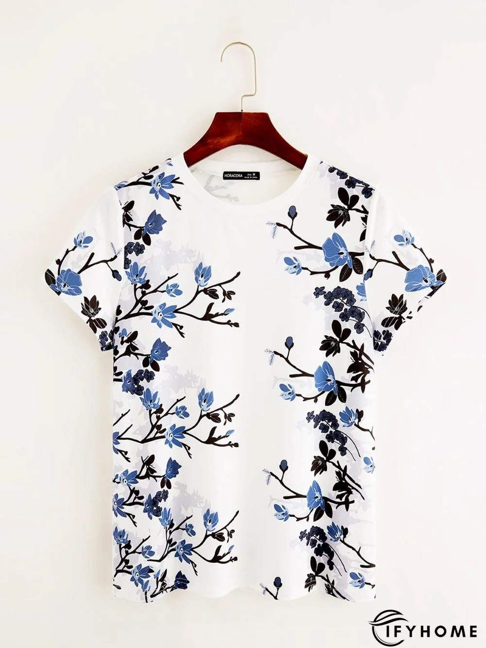 Casual Short Sleeve Round Neck Printed T-shirt | IFYHOME