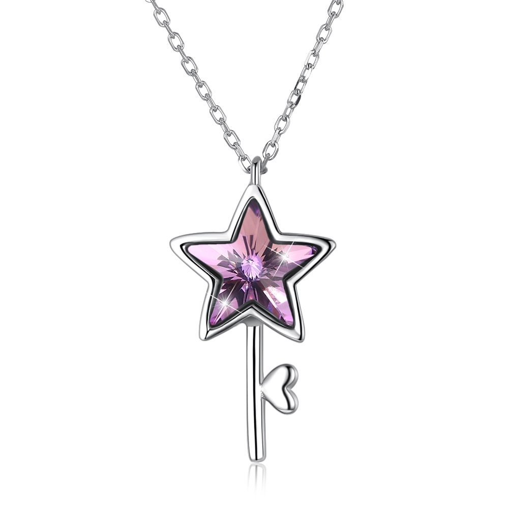 Crystal Key Pentagram Back to School Necklace
