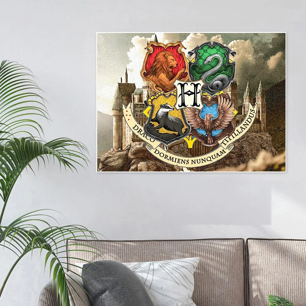 Full Round Drill Mosaic Craft Picture DIY School Badge 5D Diamond Painting