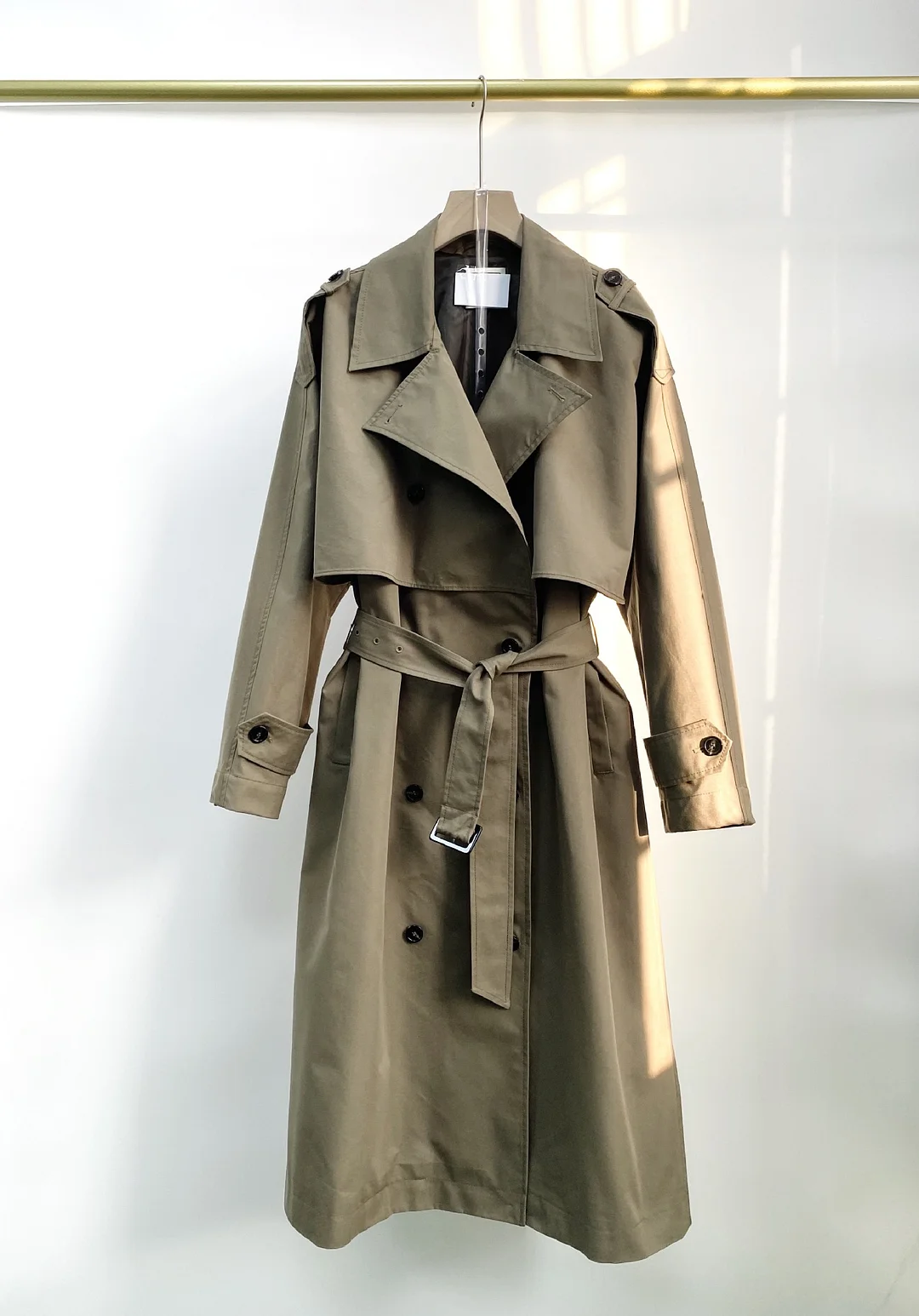 MERUMOTE Women's Loose Silhouette Double Breasted Coat Castleford Trench-MERUMOTE