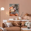 Punch Monkey-Full Round Diamond Painting 30*40CM