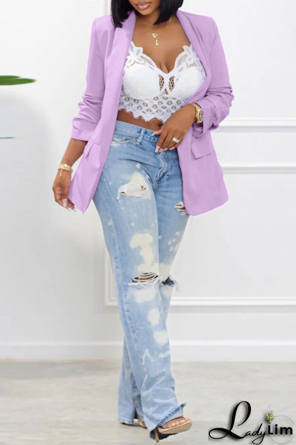 Green Fashion Casual Solid Patchwork Cardigan Turn-back Collar Outerwear