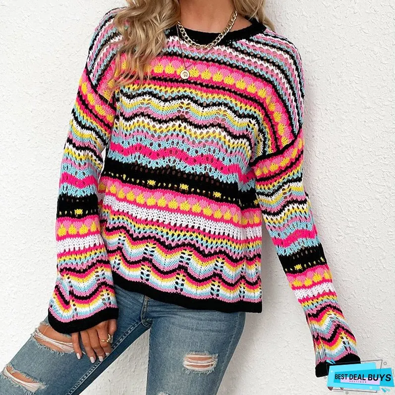 Colourful Striped Knit Sweater
