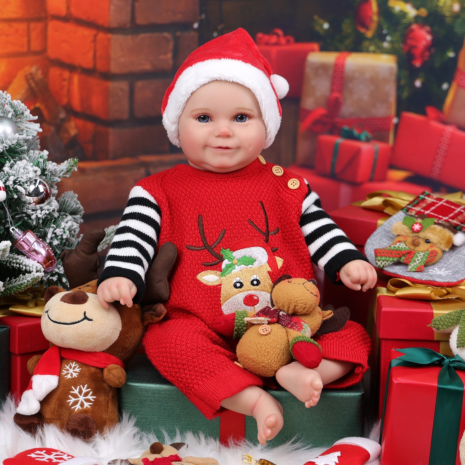Babeside Christmas Lucy 20'' Realistic Reborn Baby Doll Sleeping Adorable Girl Christmas Maddy-Vinyl Body