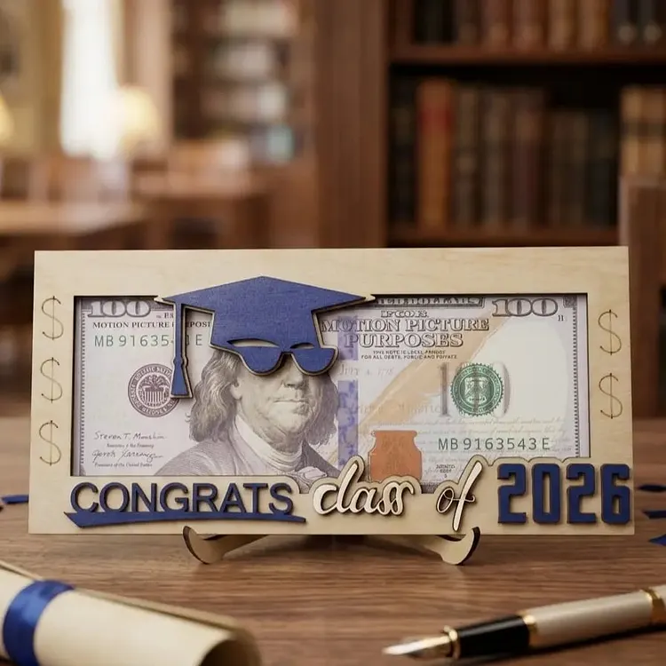 🎓 Graduation 2026 Money Holder &ndash; Unique Wooden Cash Gift Box for Class of 2026, Perfect Creative Gift for Seniors 🎁 