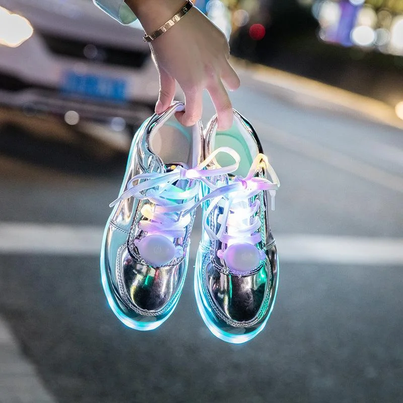 Pantofi sport unisex cu becuri colorate LED, pantofi pentru atletism