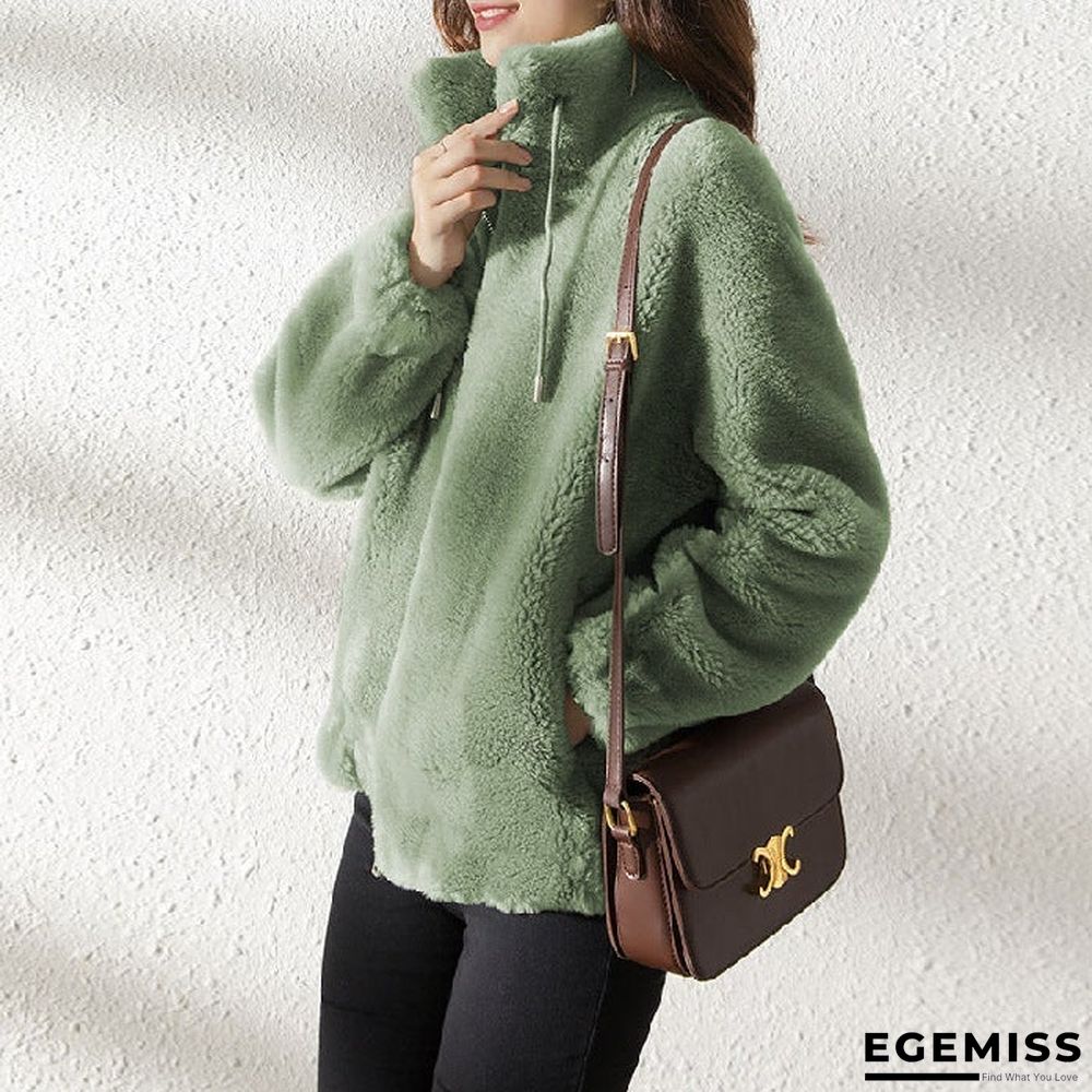 Autumn and Winter Stand Collar Cardigan Women's Coat | EGEMISS