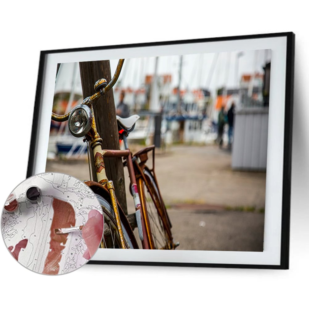 DIY digitale Leinwand Fahrrad handbemalt Öl Bild für