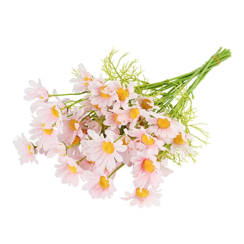 5Pcs 50cm Artificial White Daisy Flower Bouquet DIY Vase Home Garden Living Room Decoration Wedding Party Silk Fake Flowers