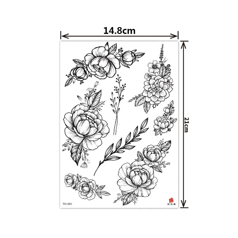 Flower arm tattoo stickers half arm tattoo stickers flower creative tattoo stickers waterproof and durable