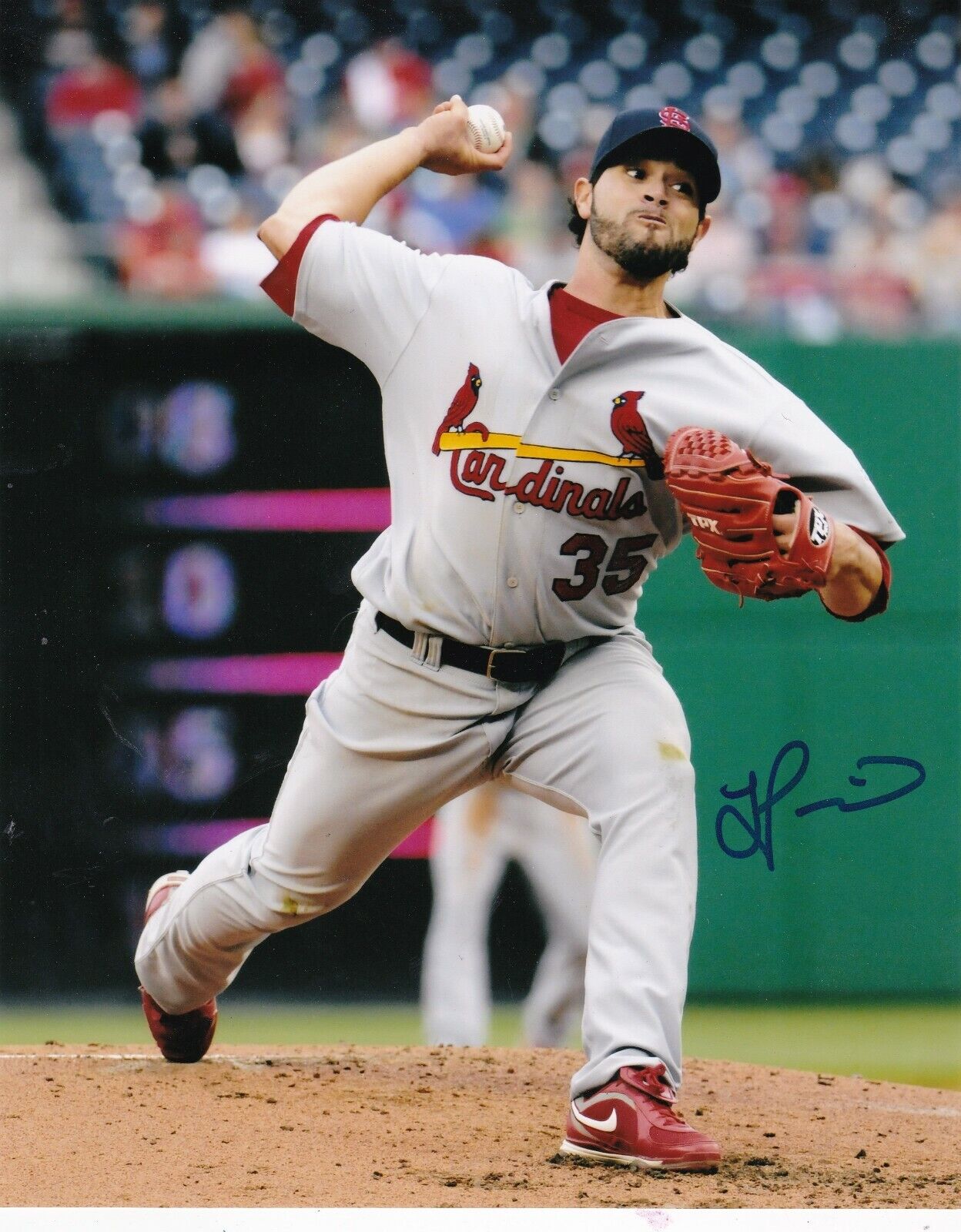 JOEL PINEIRO ST. LOUIS CARDINALS ACTION SIGNED 8x10