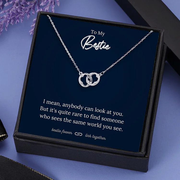 To My Bestie Interlocking Circle Necklace Sees The Same World You See Gift Set
