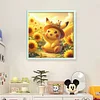 Sunflower Pikachu-11CT Stamped Cross Stitch 40*40cm/15.75*15.75in