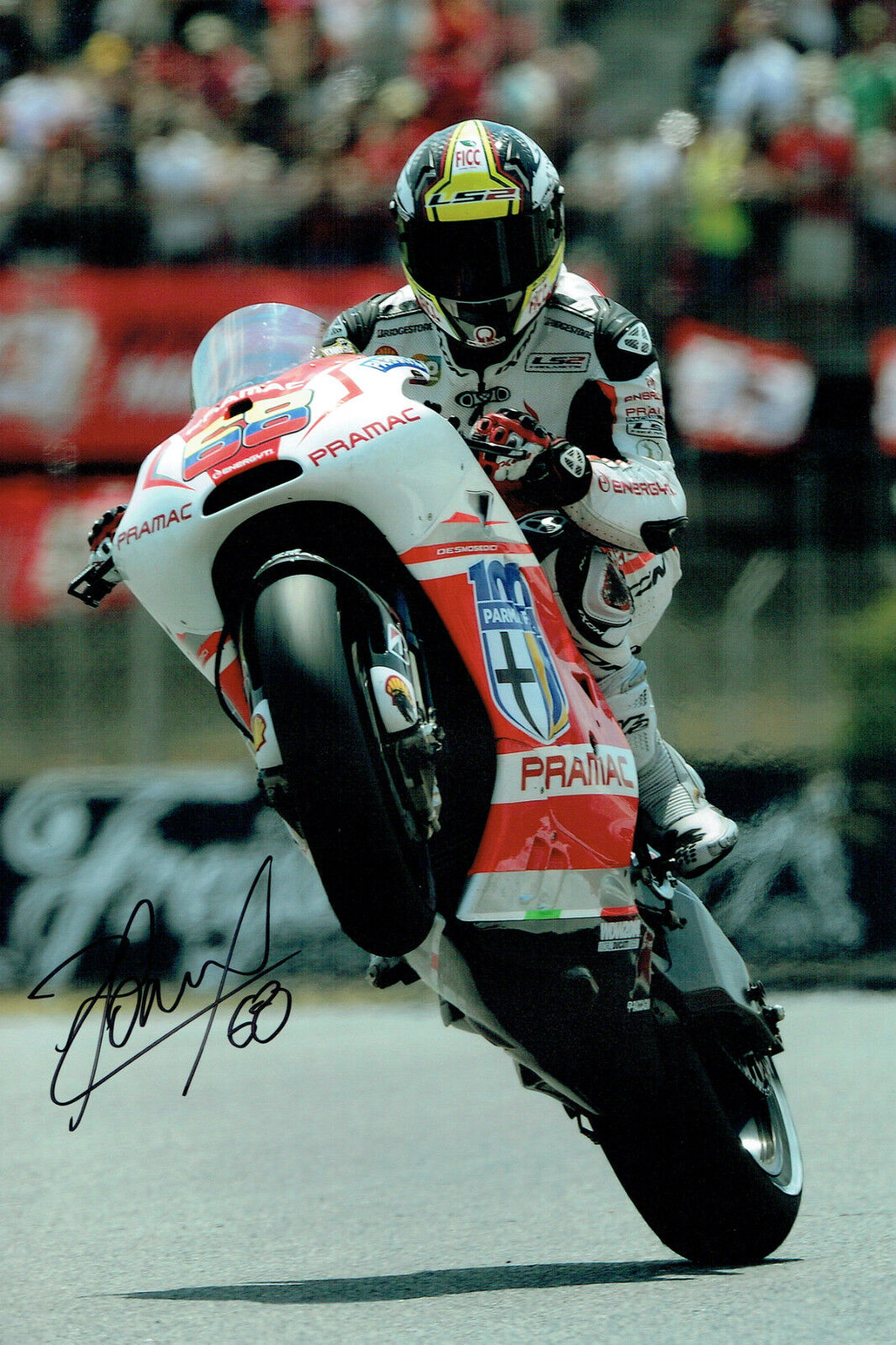 Yonny HERNANDEZ SIGNED Pramac Ducati MOTOGP 12x8 Autograph Photo Poster painting AFTAL COA