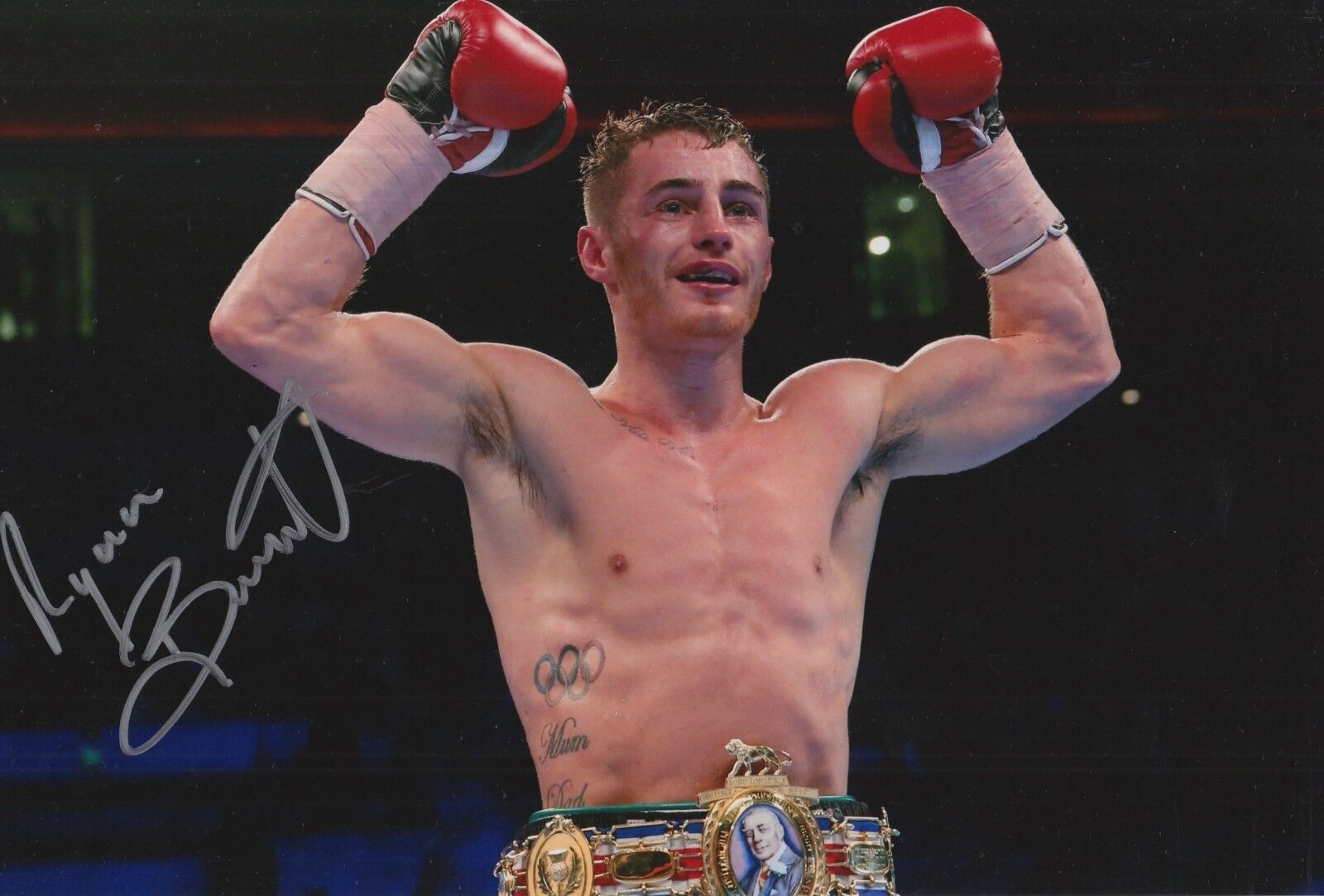 RYAN BURNETT HAND SIGNED 12X8 BOXING Photo Poster painting BRITISH CHAMPION PROOF 1.