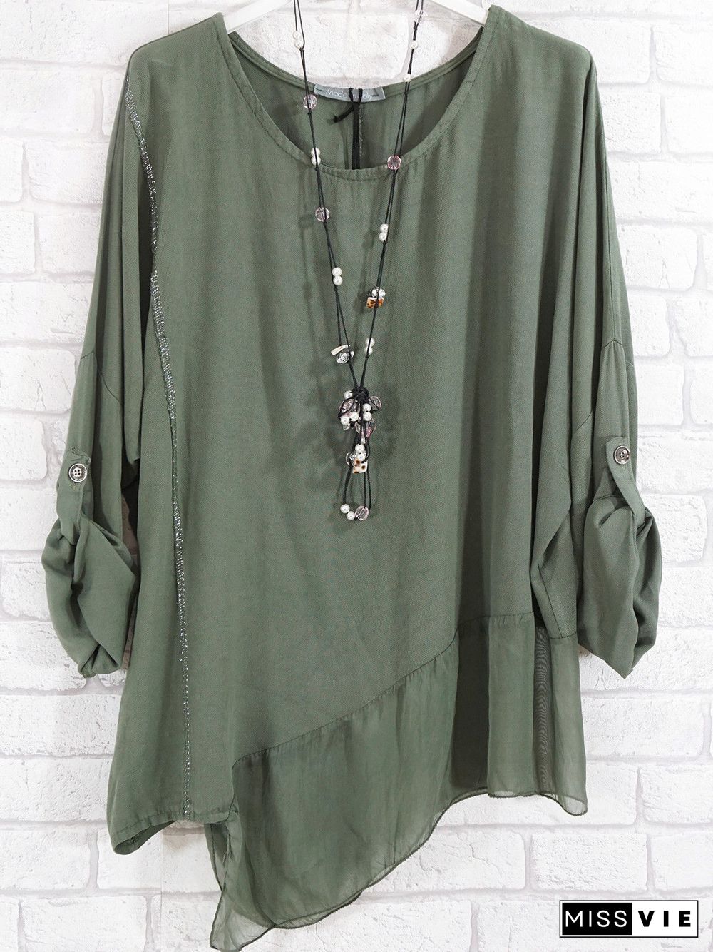 Women Long Sleeve Scoop Neck Printed Tops