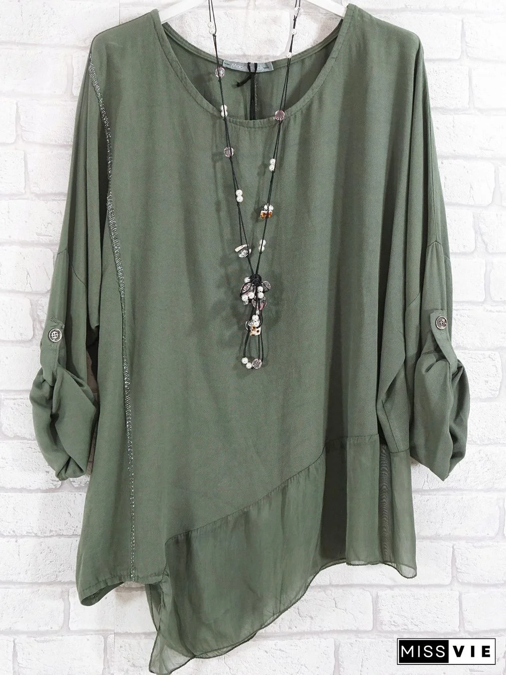 Women Long Sleeve Scoop Neck Printed Tops