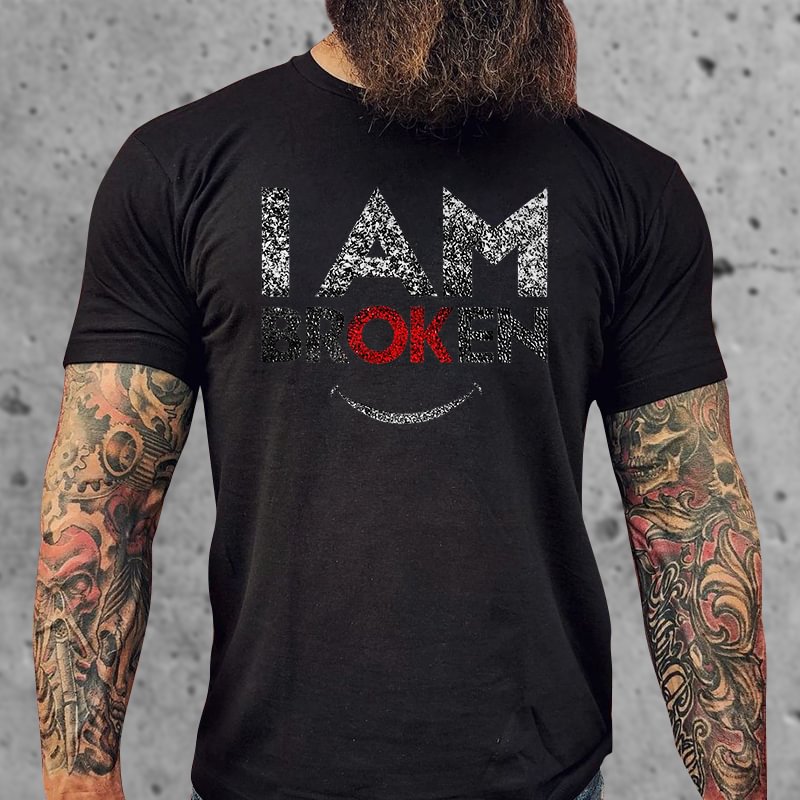 Livereid I Am Broken Printed T-shirt - Livereid
