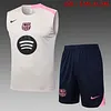 2025/2026 Barcelona Pre-Match Training Beige Vest+Shorts Football1:1 Thai Quality