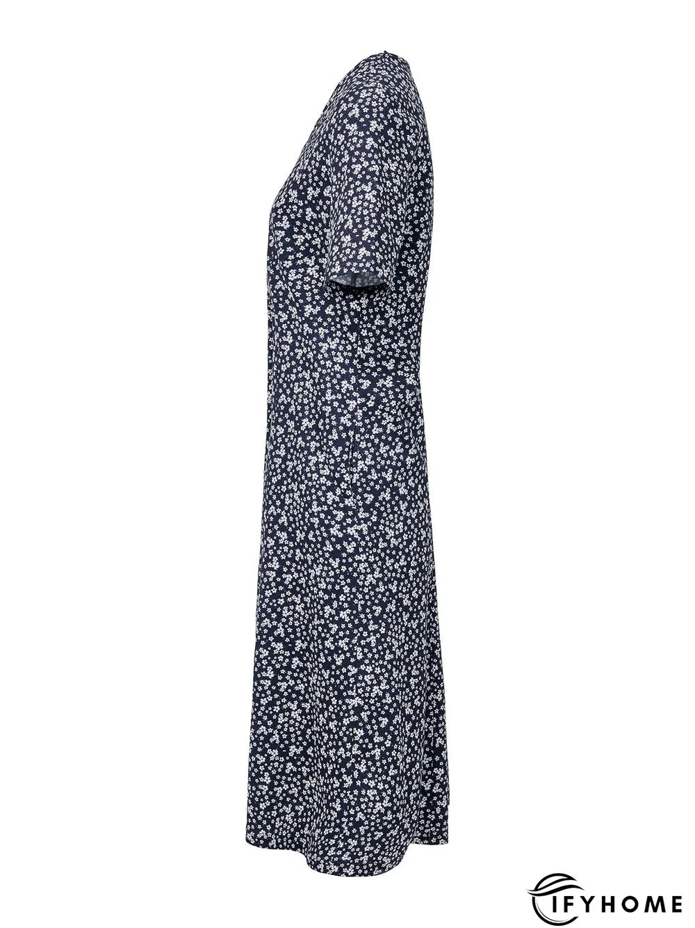 Summer Floral Pockets Midi Dress | IFYHOME