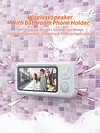 Bathroom Waterproof Phone Mount with BT Speaker 60 Degree Adjustable Angle Anti-Fog Shower Phone Stand No-Drill Wall Mount with Touchscreen for Bathroom Accessory Adults